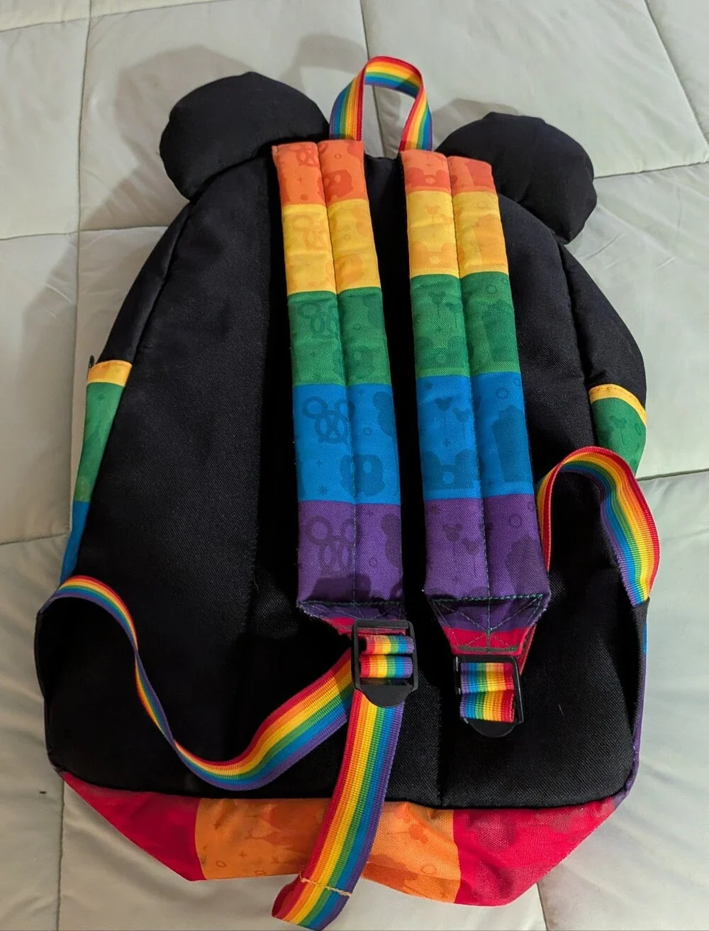 Loungefly Rainbow Mickey Face Backpack in Multicolor Stripes